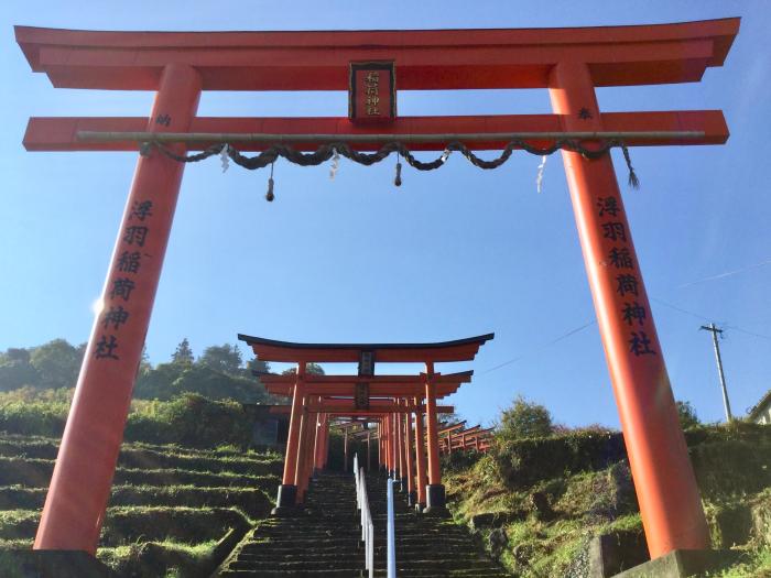 浮羽稲荷神社の赤い鳥居。のイメージ画像