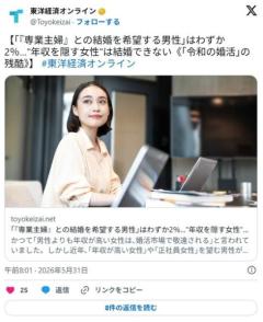 【「令和の婚活」の残酷】「『専業主婦』との結婚を希望する男性」はわずか2％…“年収を隠す女性”は結婚できないのイメージ画像
