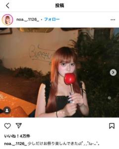 辻希空、夏祭りの思い出を作る！黒ノースリーブ姿でりんご飴と射的の思い出をシェア！