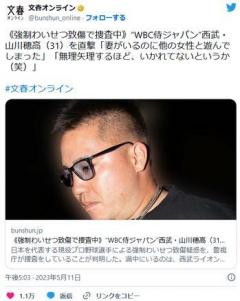 “WBC侍ジャパン”西武・山川穂高（31）が“強制わいせつ致傷容疑”で事情聴取のイメージ画像