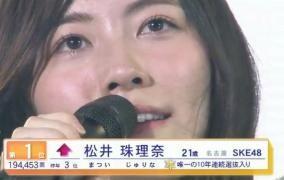 AKB48総選挙 松井珠理奈が1位獲得するも鼻ｸｿが映る放送事故