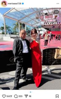 谷まりあ、圧巻！深紅のドレス姿で出川哲朗との2ショット公開「見逃し配信なし」の人気企画放送を告知のイメージ画像