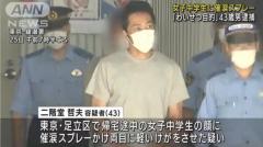 女子中学生に催涙スプレー 「わいせつ目的」男逮捕 東京 足立区のイメージ画像