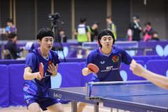 松山大・大川剛輝/安原遼太郎、フルゲームで法政大ペア下し2回戦へ＜卓球・全日学2024男子複1回戦②＞