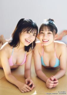 松田実桜＆西尾希美、美谷間くっきり水着姿で密着のイメージ画像