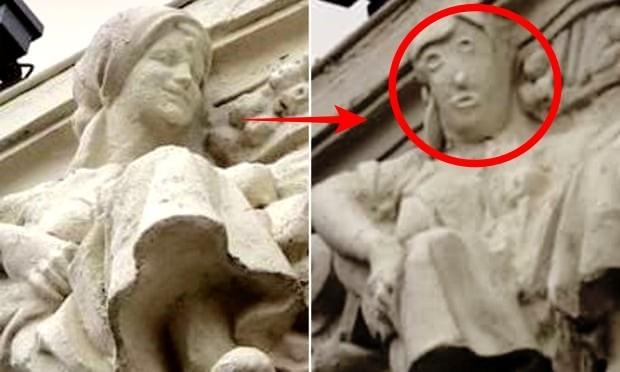 イエスの壁画に続きスペインで文化財復元またも失敗 女性の像がトランプみたいになってしまう