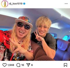 DJ KOO 、新幹線で「まさかの遭遇」！後ろの席に金髪のあの人が…奇跡のツーショットにファン騒然