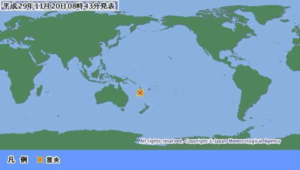 ニューカレドニアでまたM7 津波観測 10月11月に続いて