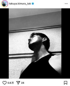 木村拓哉、筋トレ＆ストレッチ後の自撮りショットが“色気ダダ漏れ”と大反響のイメージ画像