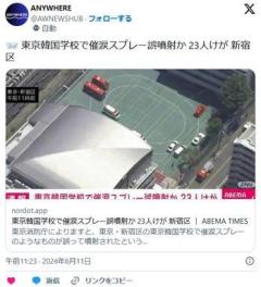 東京韓国学校で催涙スプレー誤噴射23人けが詳しい原因不明のイメージ画像