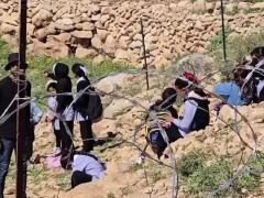 子供たちの通学路に「有刺鉄線」、ヨルダン川西岸でイスラエル人入植者が設置 催涙ガス発射ものイメージ画像