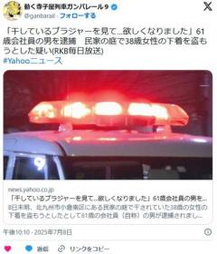 「人の家の庭に干しているブラジャーを見て、エロい気持ちになり、ブラジャーが欲しくなりました」のイメージ画像