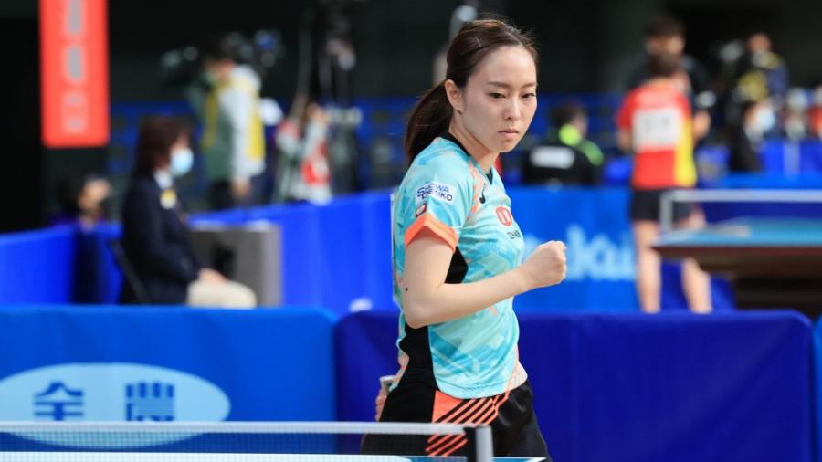 シングルス敗退の石川佳純「1戦1戦100％の力が出せるように」平野とのダブルスで優勝目指す＜全日本卓球2022＞
