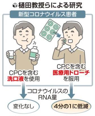 医療トローチでウイルス低減、「コロナ」一時４分の１に･･･北大・樋田教授ら発表
