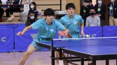 筑波大、佐藤/田原ペアが関学大ペアを下して準決勝進出 男子複で4強そろう＜卓球・全日学2022＞