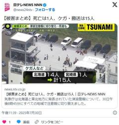 津波→被害ゼロ避難警報→重軽傷者多数、死者もこれ誰が責任取るべきなの？のイメージ画像