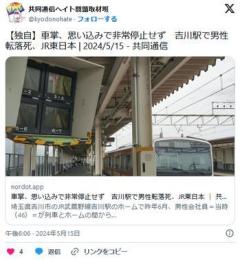 【悲報】男性がホームから転落するも車掌が確認せず発車、轢き殺されるのイメージ画像