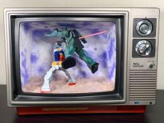 ガンダムの名シーンをブラウン管テレビの中に再現アニメそのまますぎるジオラマ作品に驚嘆