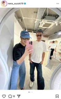 鈴木奈々、59歳父との仲良し2ショット公開「マジでイケオジ」反響殺到