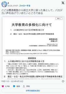 慶應学長「国公立大学の学費安すぎて不公平！年150万円に上げろ！」のイメージ画像
