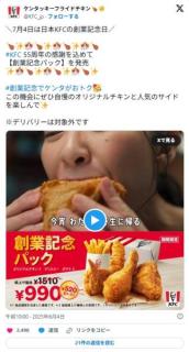 ケンタッキーCMに嫌悪の声「食べ方汚すぎてチャンネル変えた」「人の咀嚼音とか無理」宇多田ヒカルのCMでも
