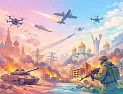 ロシア・ウクライナ戦争 ドローン攻撃激化でインフラ破壊と市民被害拡大のイメージ画像