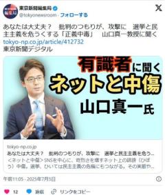 あなたは大丈夫？批判のつもりが、攻撃に選挙と民主主義を危うくする「正義中毒」(山口真一教授)のイメージ画像