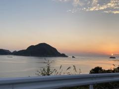 夕日に染まる坊津の海のイメージ画像