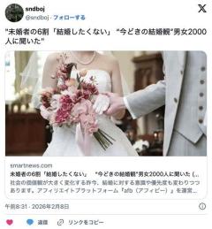 未婚者の6割「結婚したくない」“今どきの結婚観”男女2000人に聞いたのイメージ画像