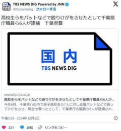 高校生らをバットなどで殴りけがをさせたとして千葉県庁職員ら6人が逮捕千葉県警のイメージ画像