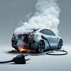 修理待ちのポルシェ電気自動車がショールームで火災、バッテリー爆発のイメージ画像