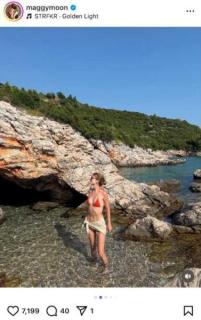 マギー、真っ赤なビキニで魅せる圧巻の美スタイル！夏のリゾート姿公開「スタイル女神」