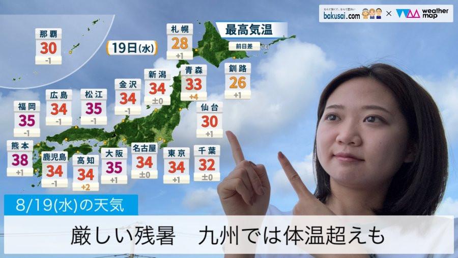 厳しい残暑 九州では体温超えものイメージ画像
