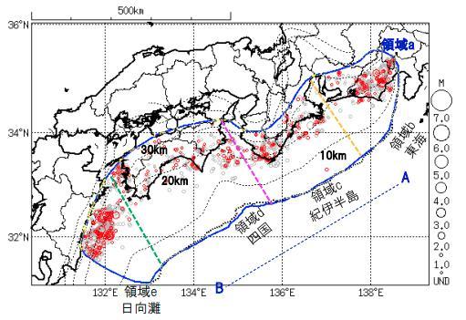 南海トラフ地震 紀伊半島と愛媛県で深部低周波地震