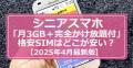 ＜シニアスマホ＞「月3GB＋完全かけ放..