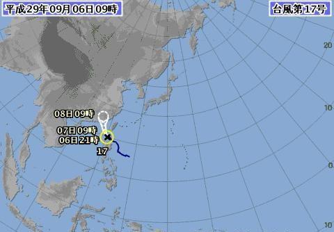 台風17号 南シナ海で発生 中国南部に上陸して熱帯低気圧に？