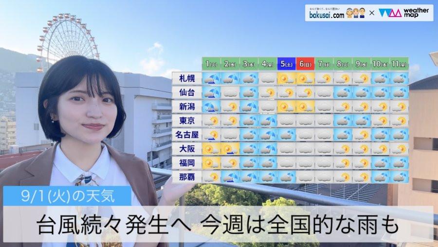 台風続々発生へ 今週は全国的な雨ものイメージ画像