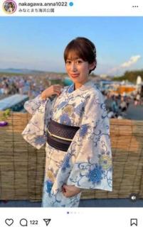 “浴衣美人”中川安奈アナ、艶やかな浴衣姿にファン悶絶「あまりに美しすぎます」