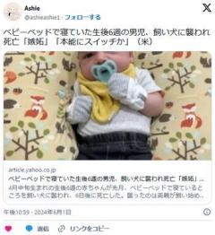 【悲報】生後6週間の男児、飼い犬に喰われて死亡のイメージ画像