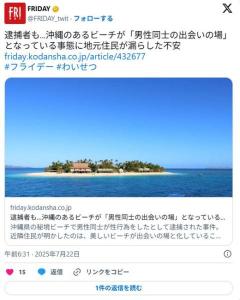 【沖縄】逮捕者も…あるビーチが「男性同士の出会いの場」となっている事態に地元住民が漏らした不安