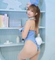 霜月めあ、超ハイレグのデニムバニー..
