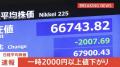 【速報】日経平均株価 一時2000円超の値下がり AI・半導体関連中心に利益確定売り膨らむ