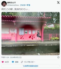 【ラッパー】呂布カルマ「何だこの駅…」「オタク媚びかと」鳥取の〝ピンク駅〟のデザインを酷評ネットユーザーら賛否両論のイメージ画像