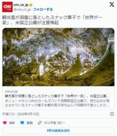 観光客が洞窟でチートスを落とす→洞窟内の生態系が乱れて大惨事にのイメージ画像