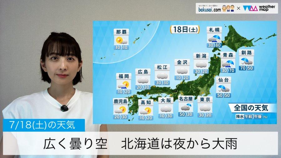 広く曇り空 北海道は夜から大雨のイメージ画像