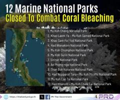 タイの12ヵ所の海洋国立公園、サンゴ白化対策のため閉鎖のイメージ画像