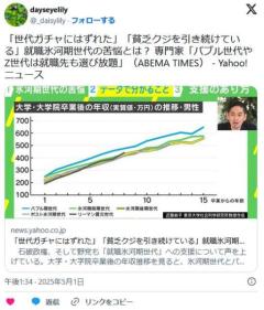 「世代ガチャにはずれた」「貧乏クジを引き続けている」就職氷河期世代の苦悩とは？ 専門家「バブル世代やZ世代は就職先も選び放題」