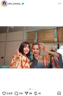 當真あみ×嵐莉菜、美しすぎる袴姿を披露「ちはやふるーめぐりー」で話題