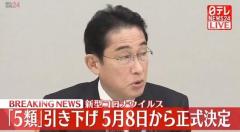 新型コロナ「5月8日から5類引き下げ正式表明」岸田首相のイメージ画像