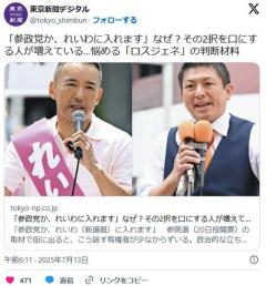 「参政党か、れいわに入れます」なぜ？その2択を口にする人が増えている…悩める「ロスジェネ」の判断材料のイメージ画像
